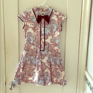 Paisley print cap sleeved dress